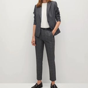 Mango Gray Suit Straight Leg with Pattern Size 6